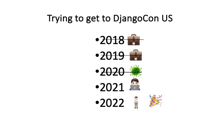 Trying to get to DjangoCon US

2018
2019
2020
2021
2022
