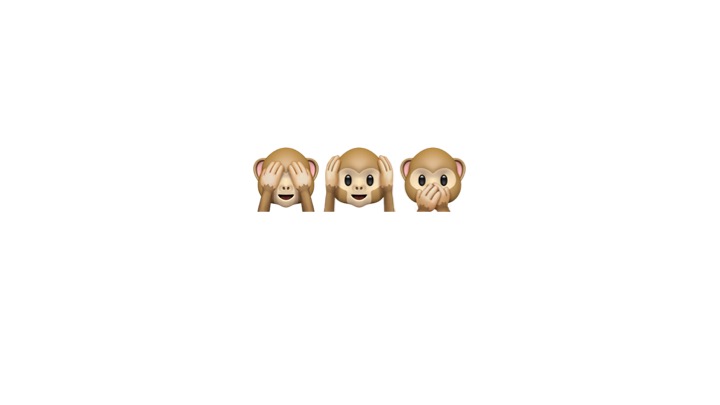 See, hear, speak no evil emoji