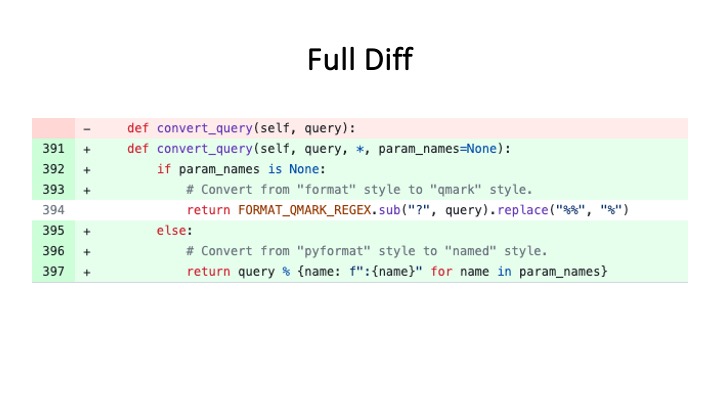 The full diff of the convert_query method from GitHub