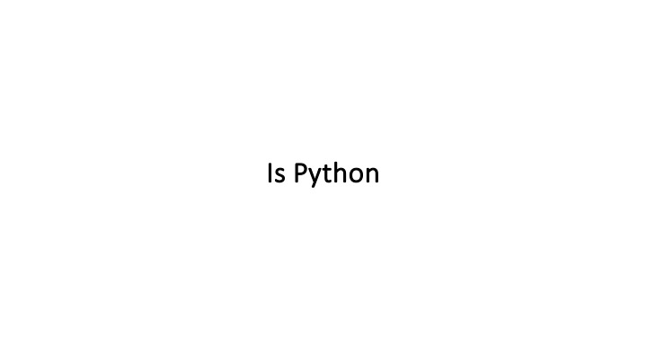 Is Python