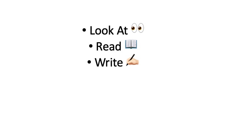 * Look At **
* Read LH
* Write £
