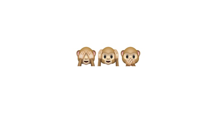 See, hear, speak no evil emoji